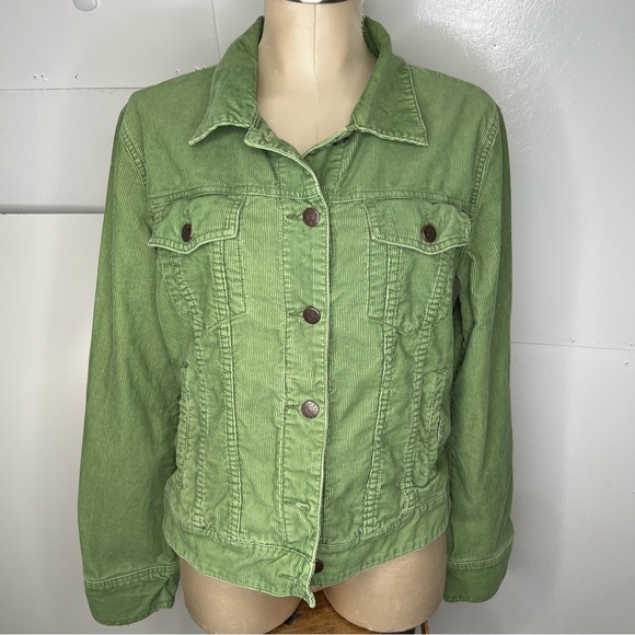 J Crew corduroy jacket womens Large spring green